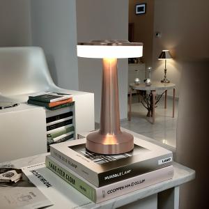 Large flat barbell table lamp
